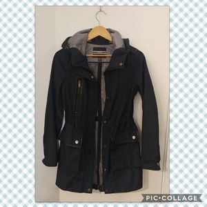 Dark Navy Utility Style Trench Coat Jacket
